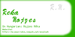reka mojzes business card
